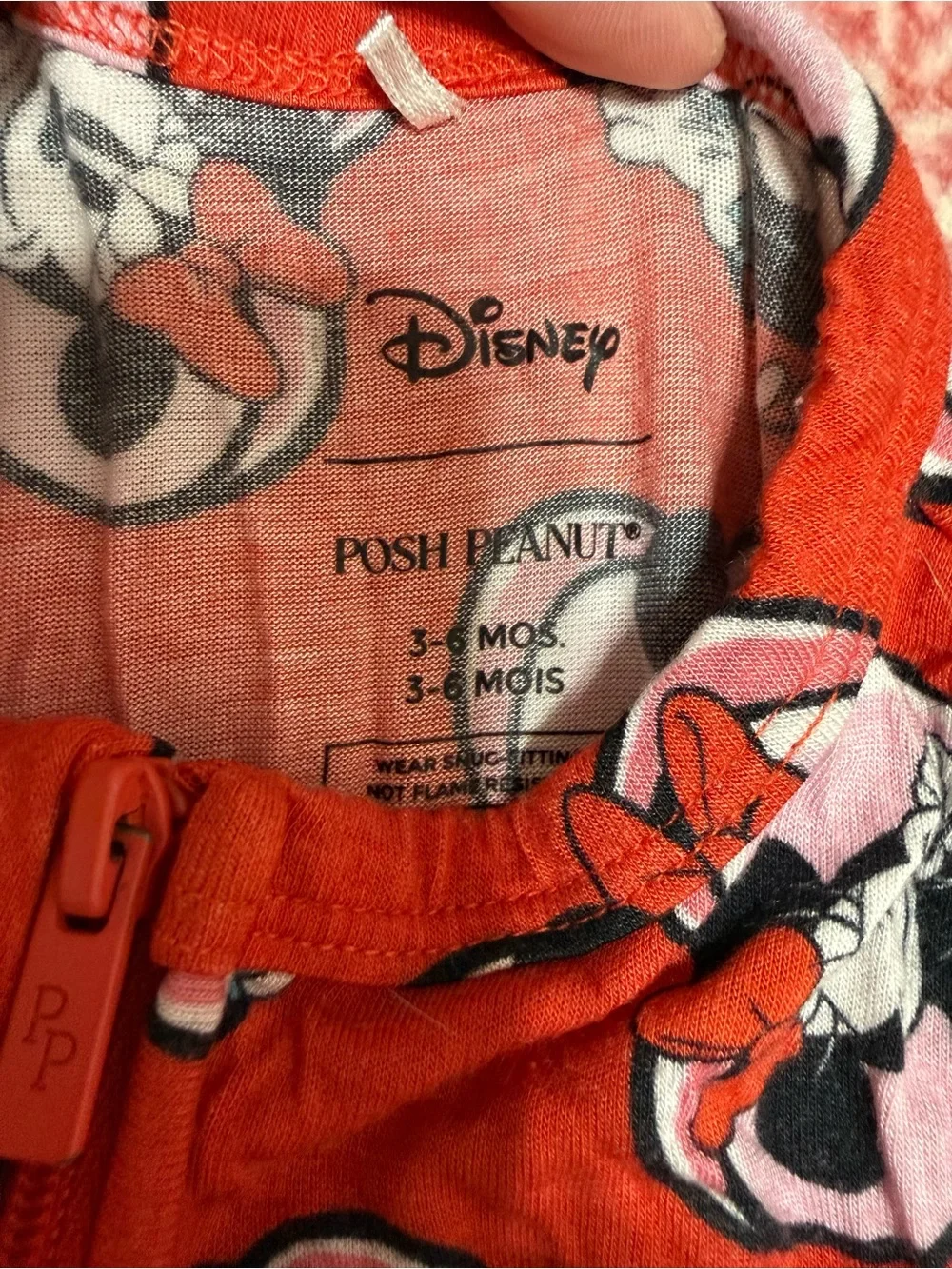 Disney Posh Peanut Red Minnie Mouse Heart Print One-Piece Sleeper